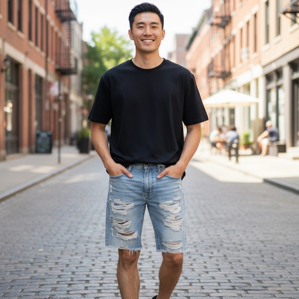 Men's American Eagle Distressed Denim Shorts